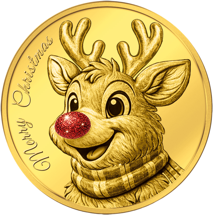 Goldmuenze Rudolph Reindeer